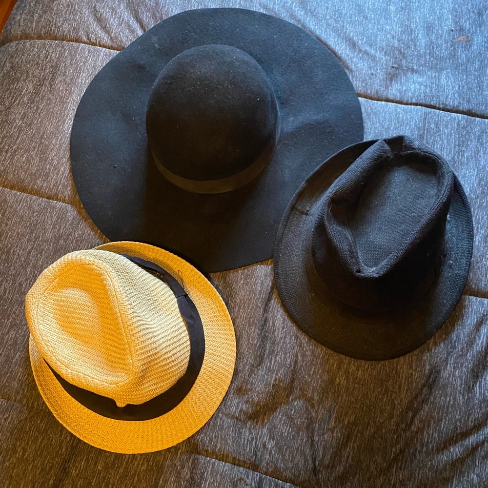 3/$20 Hat bundle fedora floppy black witch hat